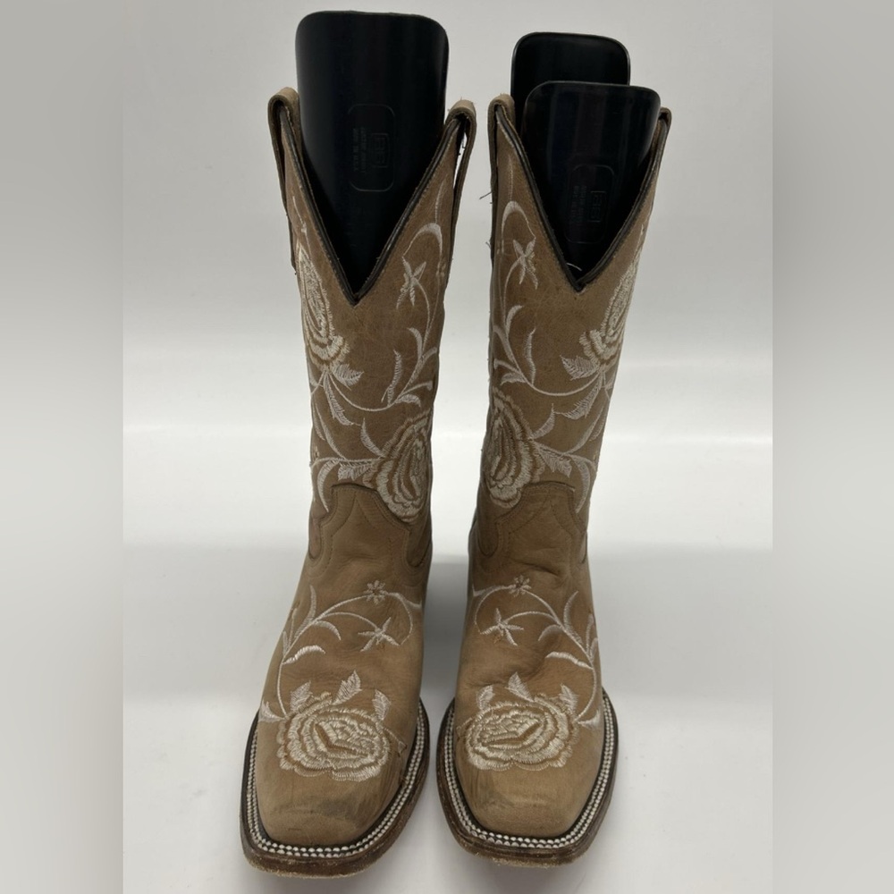 Brown Embroidered Cowboy Boots